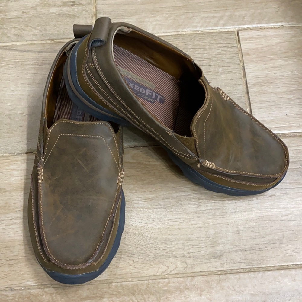 Boy’s Sketches brown dress shoes